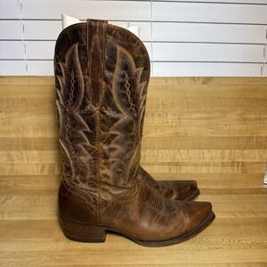 El Dorado Calf Leather Cowboy Boots ED 1120 Western Brown Pointed Toe Size 8.5 D